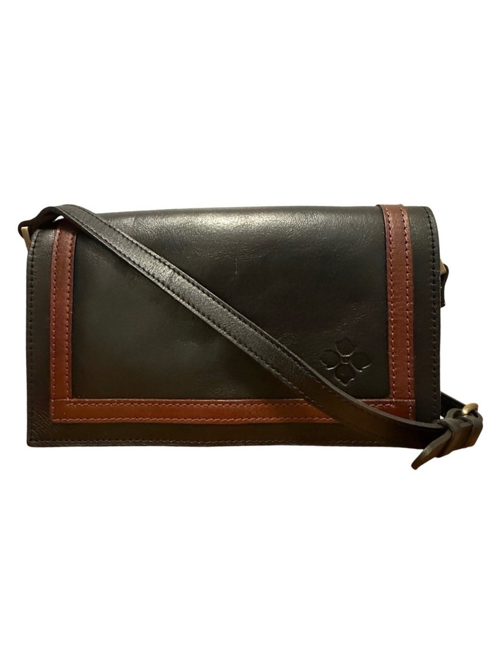Patricia Nash Leather Crossbody Purse Black‎ Brown Bag Suede Classic  Minimalist